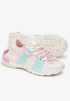 Zielone Sneakersy z Ozdobnym Sznurowaniem i Taśmami Larvel