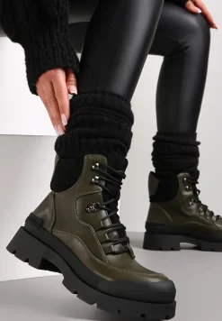 Zielone Traperki Sznurowane Darie