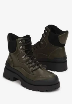 Zielone Traperki Sznurowane Darie