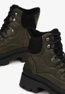 Zielone Traperki Sznurowane Darie