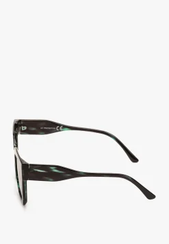 Zielono-Czarne Okulary Przeciwsłoneczne Kocie Oko Gioria