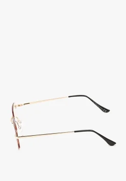 Zielono-Różowe Prostokątne Okulary Przeciwsłoneczne z Filtrem UV Ellelirese