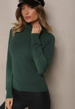 Zielony Casualowy Golf z Wiskozą i Modalem Lannetora