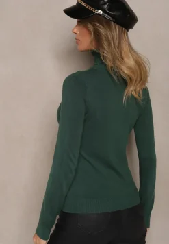 Zielony Casualowy Golf z Wiskozą i Modalem Lannetora