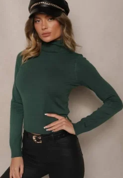 Zielony Casualowy Golf z Wiskozą i Modalem Lannetora