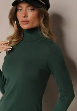 Zielony Casualowy Golf z Wiskozą i Modalem Lannetora