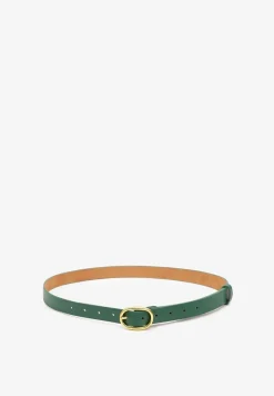 Zielony Casualowy Pasek Wykończony Metaliczną Klamrą Tinaria