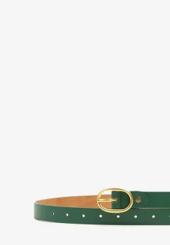 Zielony Casualowy Pasek Wykończony Metaliczną Klamrą Tinaria