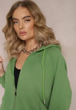 Zielony Komplet Dresowy 2-częściowy z Bluzą i Spodniami Serenitea