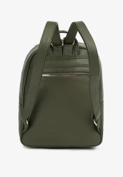 Zielony Mały Plecak z Regulowanymi Szelkami Zdobiony Metalowym Detalem Labilia