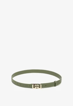 Zielony Pasek Ozdobiony Klamrą o Geometrycznym Kształcie Vefia