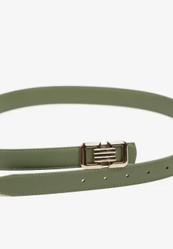 Zielony Pasek Ozdobiony Klamrą o Geometrycznym Kształcie Vefia