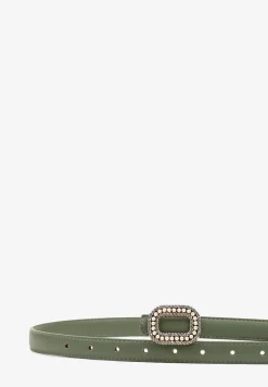 Zielony Pasek Ozdobiony Metaliczną Klamrą Qitanea