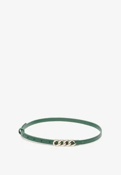Zielony Pasek z Klamrą Imitującą Łańcuch Uridia