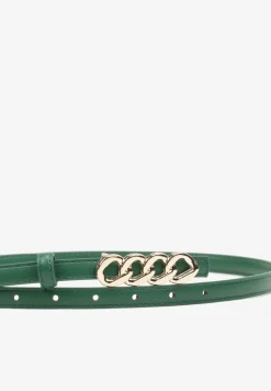 Zielony Pasek z Klamrą Imitującą Łańcuch Uridia