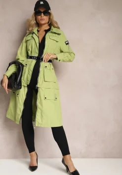 Zielony Płaszcz z Regulacją Długości Aavya