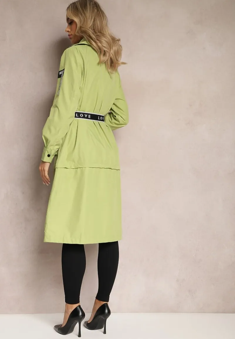 Zielony Płaszcz z Regulacją Długości Aavya