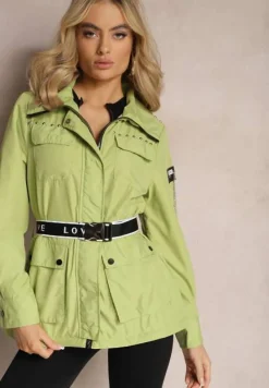 Zielony Płaszcz z Regulacją Długości Aavya