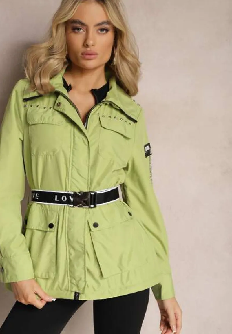 Zielony Płaszcz z Regulacją Długości Aavya