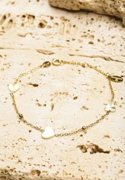 Złota Bransoletka Ozdobiona Sercami Finazia