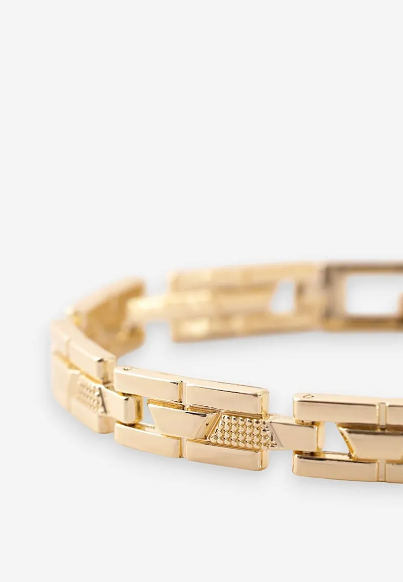 Złota Bransoletka Ozdobiona Tłoczeniem Melannesa