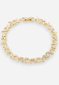 Złota Bransoletka Ozdobiona Cyrkoniami i Koniczynkami Diolaria