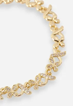 Złota Bransoletka Ozdobiona Cyrkoniami i Koniczynkami Diolaria