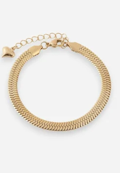 Złota Bransoletka Ozdobiona Sercem i Tłoczeniem Melaisa