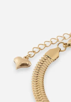 Złota Bransoletka Ozdobiona Sercem i Tłoczeniem Melaisa