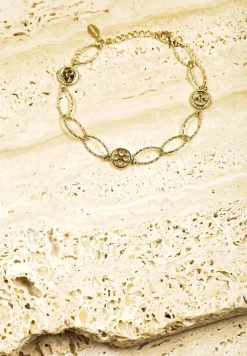 Złota Bransoletka Ozdobiona Kwiatowym Wzorem Irriora