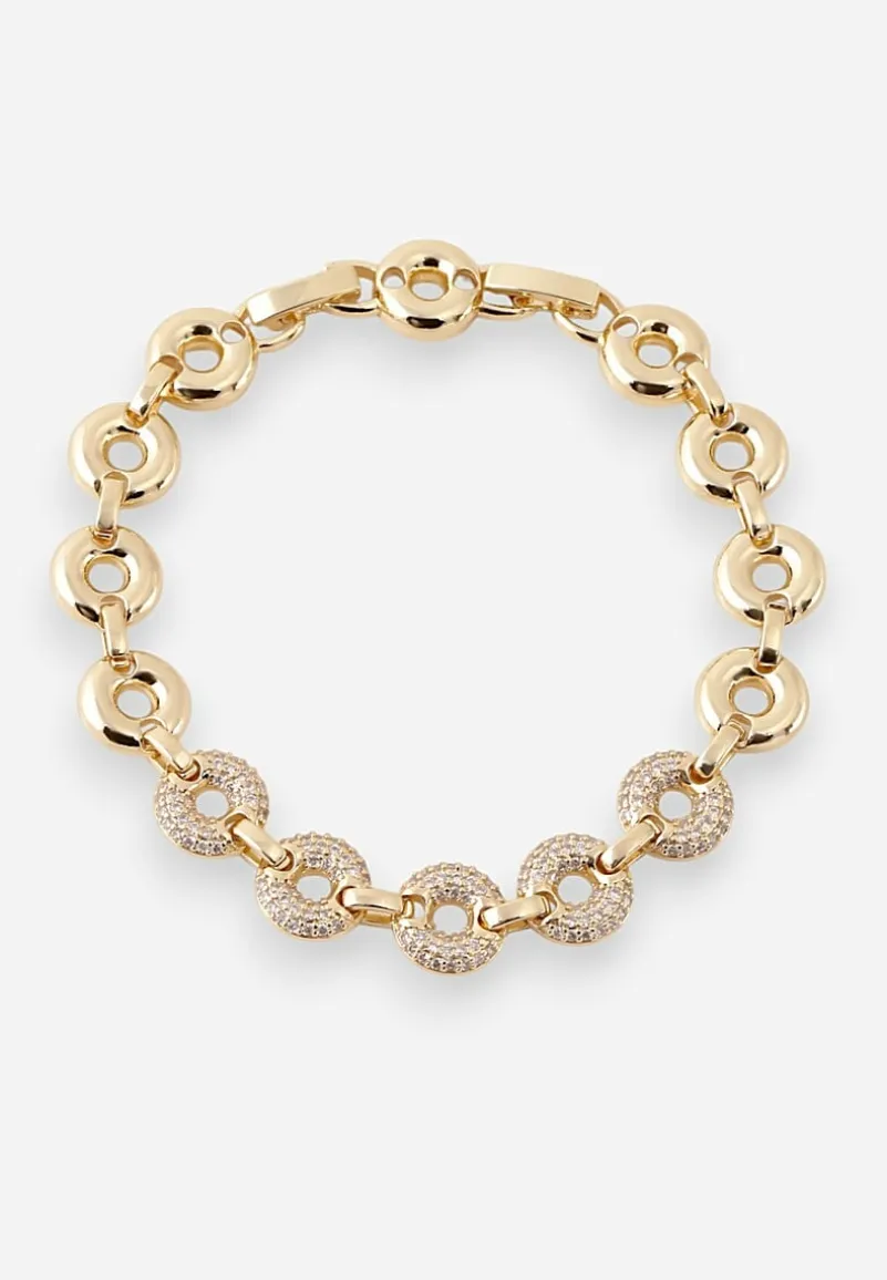 Złota Bransoletka z Cyrkoniowymi Kółkami Diolara