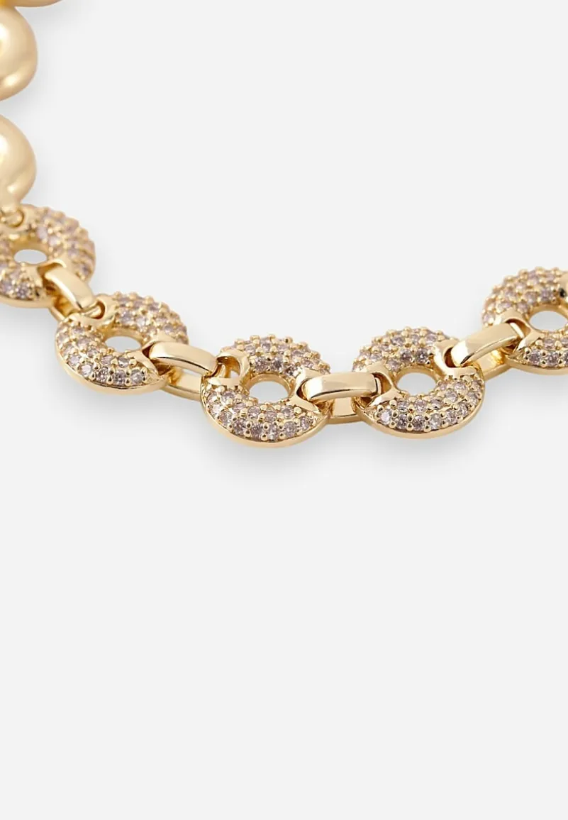 Złota Bransoletka z Cyrkoniowymi Kółkami Diolara