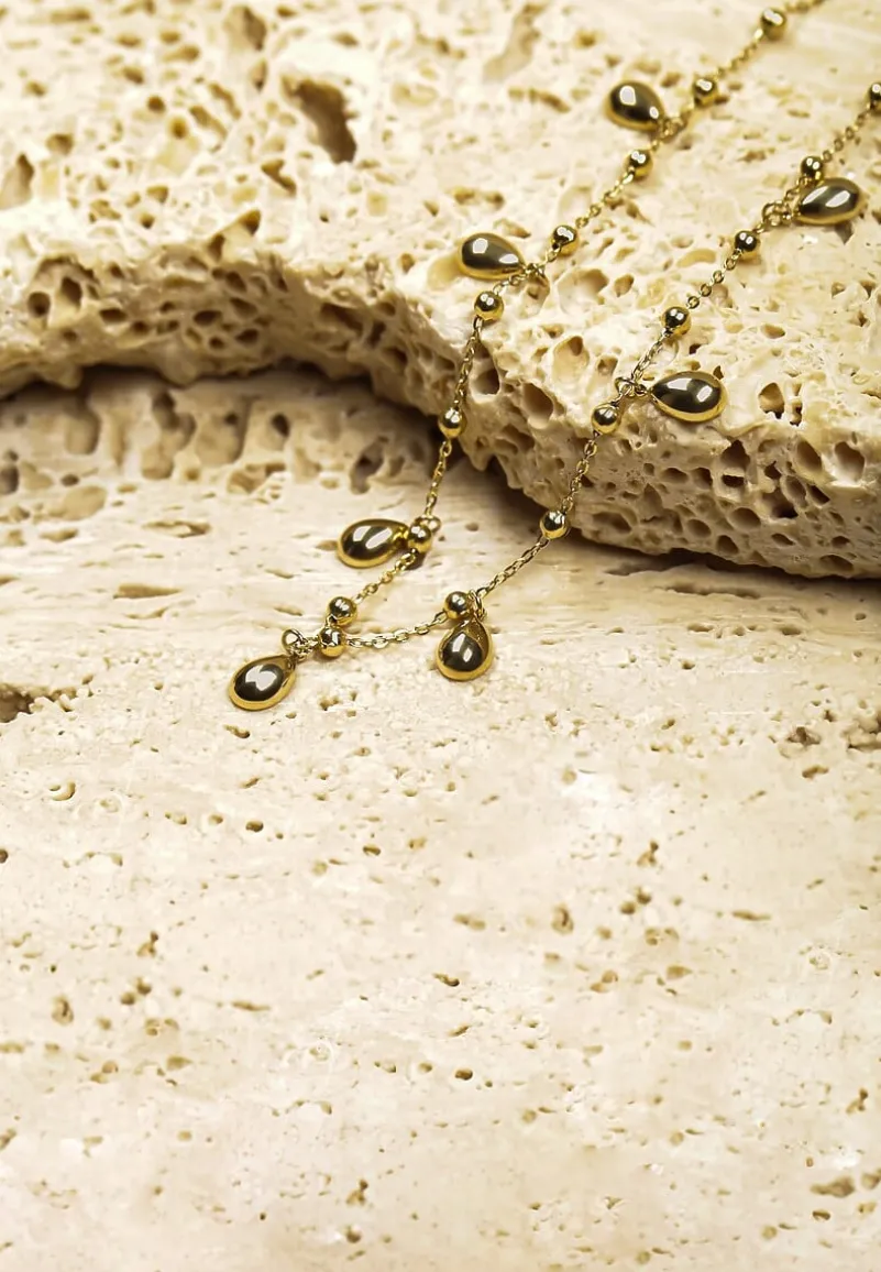 Złota Bransoletka z Ozdobami w Kształcie Łezek Lavazi