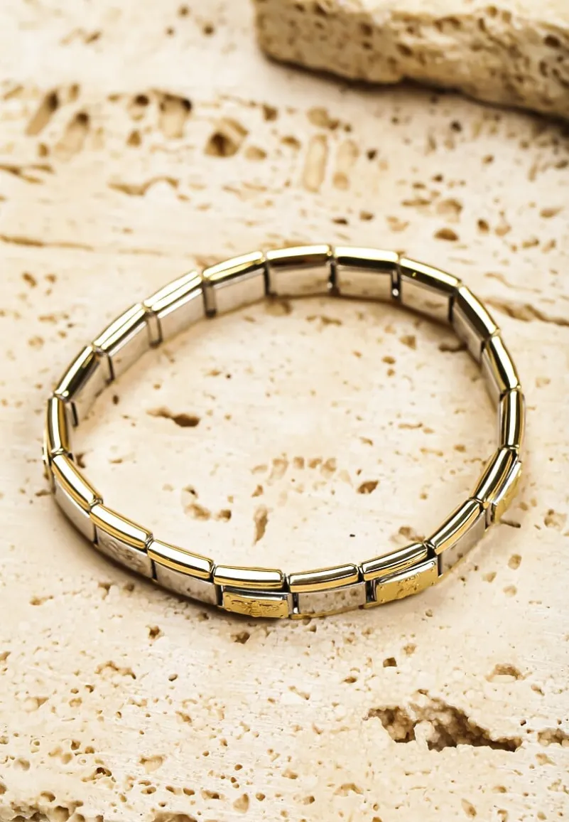 Złota Bransoletka z Prostokątnych Elementów Hirazia