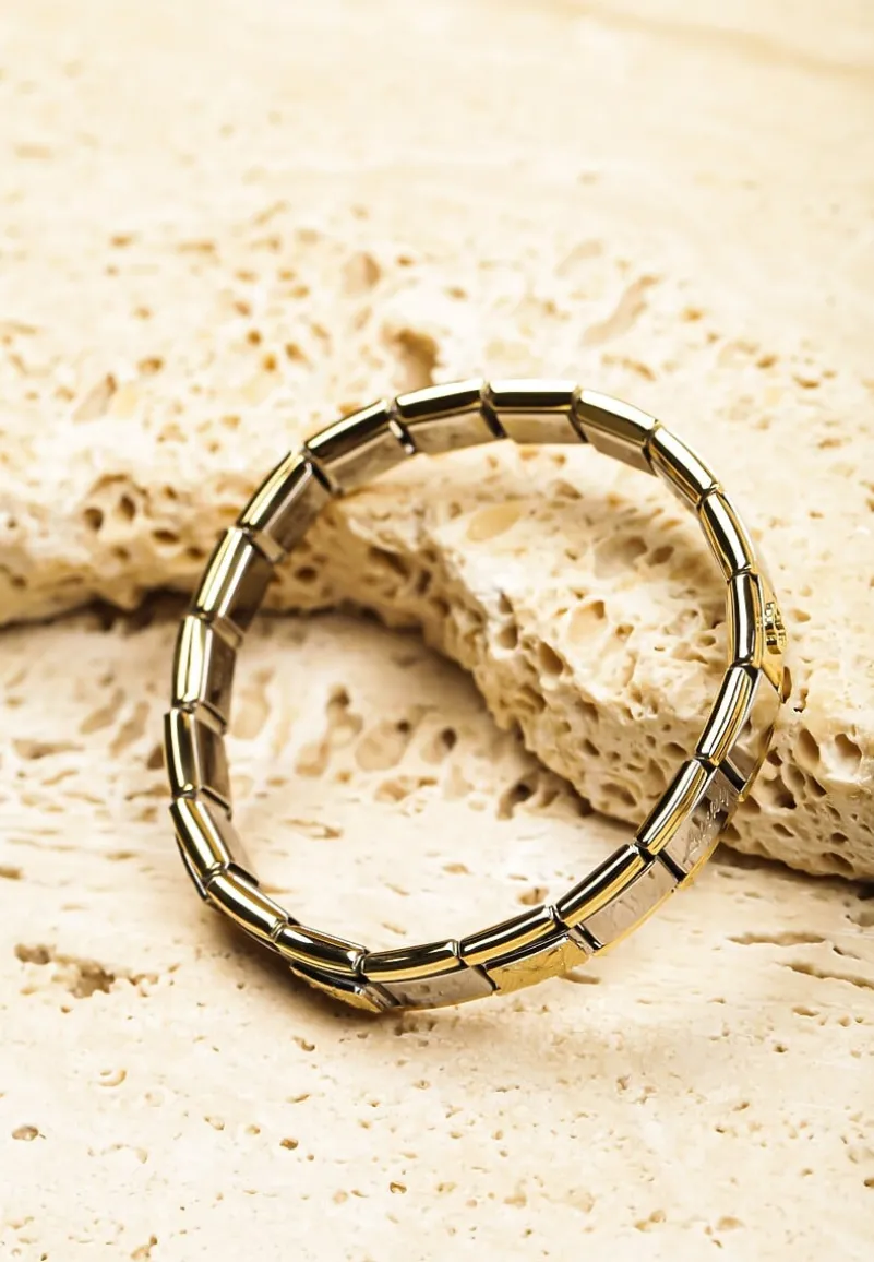 Złota Bransoletka z Prostokątnych Elementów Hirazia