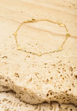 Złota Bransoletka z Serduszkami na Cienkim Łańcuszku Tellori