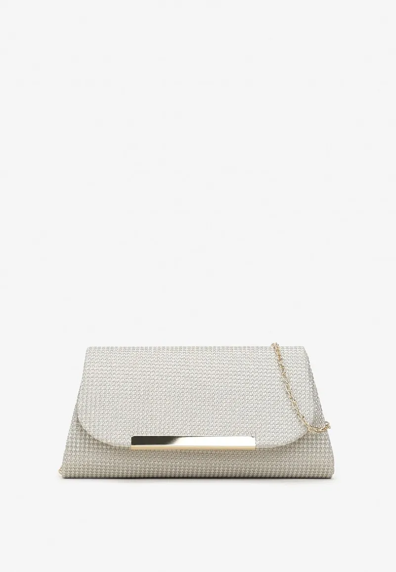 Złota Brokatowa Ozdobna Torebka na Łańcuszku Asofie