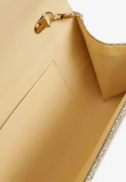 Złota Brokatowa Torebka Kopertówka na Odpinanym Łańcuszku Eyrila