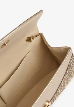 Złota Cyrkoniowa Torebka Wieczorowa na Magnes z Łańcuszkiem i Rączką Orisea