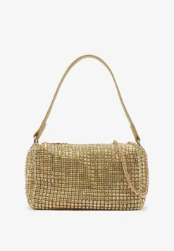 Złota Mała Torebka w Cyrkonie z Paskiem i Łańcuszkiem Volaria