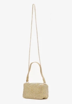 Złota Mała Torebka w Cyrkonie z Paskiem i Łańcuszkiem Volaria