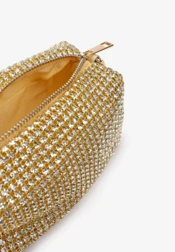 Złota Mała Torebka w Cyrkonie z Paskiem i Łańcuszkiem Volaria