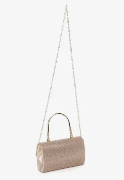 Złota Mała Torebka z Rączką i Łańcuszkiem na Magnes z Cyrkoniami Fanatia