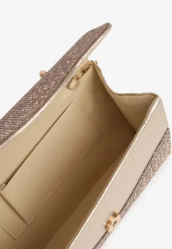 Złota Mała Torebka z Rączką i Łańcuszkiem na Magnes z Cyrkoniami Fanatia