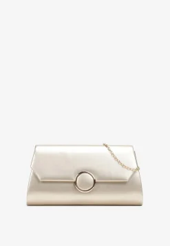 Złota Torebka Kopertówka z Magnetyczną Klapą i Odpinanym Łańcuszkiem Ahora