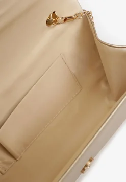 Złota Torebka Kopertówka z Dodatkowym Łańcuszkiem Flelina