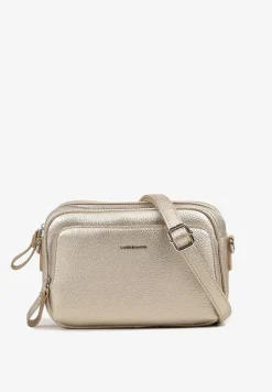 Złota Torebka Listonoszka z Regulowanym Paskiem Soneloria