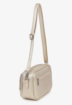 Złota Torebka Listonoszka z Regulowanym Paskiem Soneloria