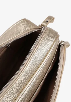 Złota Torebka Listonoszka z Regulowanym Paskiem Soneloria