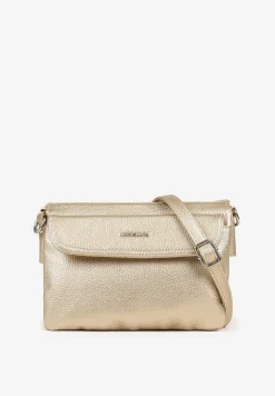 Złota Torebka Typu Listonoszka w Klasycznym Stylu Izamara